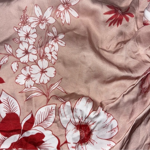 Revolve x Camila Coelho Martina Satin Pink Floral Wrap Dress Small - Picture 3 of 4